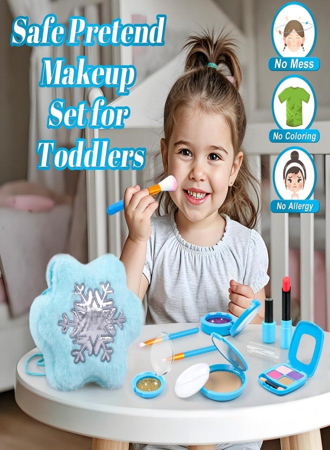 xFFFun Pretend Makeup Kit for Toddlers 3-5, Kids Play Makeup Set for Girls 3-4 4-6, Frozen Toddler Fake Make Up Toys with Purse, Princess Birthday Valentines Gift for Little Girls 3 4 5 6 Year Old - Image 2